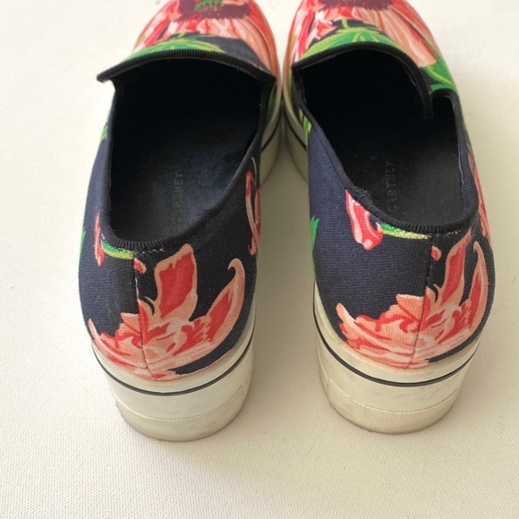 Stella McCartney Women Stella McCartney Black Floral Canvas Slip Ons 40